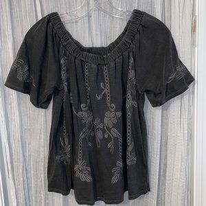 Lucky Brand charcoal off the shoulder top